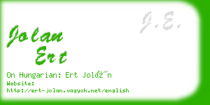 jolan ert business card